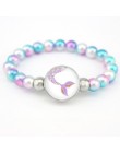 Jednorożec koraliki bransoletki 18mm przystawki przyciski Dome Cabochon flamingi Charms Trendy bransoletki dziewczyny kobiety ch