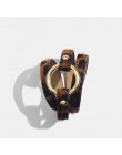 Flatfoosie Fashion ZA Leopard bransoletki dla kobiet Boho guzik o złotym kolorze skórzana bransoletka w stylu vintage świąteczna