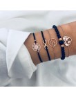 6 sztuk/zestaw zestaw bransoletek dla kobiet Boho Gem Shell Turtle Leaf korale skórzana wielowarstwowa bransoletka Charm Lady Go