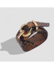 Flatfoosie Fashion ZA Leopard bransoletki dla kobiet Boho guzik o złotym kolorze skórzana bransoletka w stylu vintage świąteczna