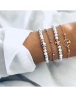 6 sztuk/zestaw zestaw bransoletek dla kobiet Boho Gem Shell Turtle Leaf korale skórzana wielowarstwowa bransoletka Charm Lady Go