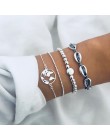 6 sztuk/zestaw zestaw bransoletek dla kobiet Boho Gem Shell Turtle Leaf korale skórzana wielowarstwowa bransoletka Charm Lady Go