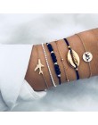 6 sztuk/zestaw zestaw bransoletek dla kobiet Boho Gem Shell Turtle Leaf korale skórzana wielowarstwowa bransoletka Charm Lady Go