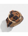 Flatfoosie Fashion ZA Leopard bransoletki dla kobiet Boho guzik o złotym kolorze skórzana bransoletka w stylu vintage świąteczna