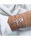 6 sztuk/zestaw zestaw bransoletek dla kobiet Boho Gem Shell Turtle Leaf korale skórzana wielowarstwowa bransoletka Charm Lady Go