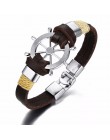 Vnox Vintage ster Charm bransoletka dla mężczyzn wielowarstwowa skórzana linka bransoletki bransoletki 7.87 "pulseira masculina