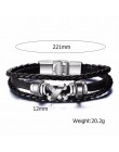 Vnox Vintage ster Charm bransoletka dla mężczyzn wielowarstwowa skórzana linka bransoletki bransoletki 7.87 "pulseira masculina