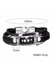 Vnox Vintage ster Charm bransoletka dla mężczyzn wielowarstwowa skórzana linka bransoletki bransoletki 7.87 "pulseira masculina