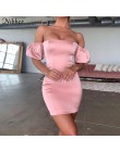 Nibber jesień francuski romans nocna impreza wiązana sukienka sukienka kobiety 2019 różowy biały elegancki off shoulder club dop