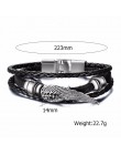 Vnox Vintage ster Charm bransoletka dla mężczyzn wielowarstwowa skórzana linka bransoletki bransoletki 7.87 "pulseira masculina