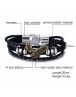 Vnox Vintage ster Charm bransoletka dla mężczyzn wielowarstwowa skórzana linka bransoletki bransoletki 7.87 "pulseira masculina