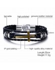 Vnox Vintage ster Charm bransoletka dla mężczyzn wielowarstwowa skórzana linka bransoletki bransoletki 7.87 "pulseira masculina