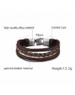 Vnox Vintage ster Charm bransoletka dla mężczyzn wielowarstwowa skórzana linka bransoletki bransoletki 7.87 "pulseira masculina