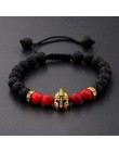 DOUVEI Drop Shipping Roman rycerz Spartan wojownik Gladiator kask bransoletka mężczyźni kamień bransoletka z koralików Mala joga