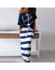 Fanbety kobiety sexy off shoulder zestawy dwuczęściowe sukienka kotwica łodzi koszule z nadrukiem sukienka w paski zestawy Lady 