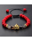 DOUVEI Drop Shipping Roman rycerz Spartan wojownik Gladiator kask bransoletka mężczyźni kamień bransoletka z koralików Mala joga