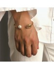 Złoty kolor Cowrie Shell bransoletki dla kobiet Pearl koraliki urok mankiet otwarcie bransoletka czeski plaża biżuteria Pulseras