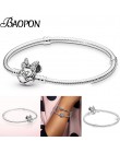 Błyszczące Minnie Retro zawieszka srebrna bransoletki i bransolety wąż łańcuch DIY 16cm-21cm grzywny bransoletki biżuteria dla k