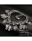 Jeśli mnie Vintage artystyczne złote kolorowy słoń serce Charms bransoletki dla kobiet moda łańcuch prezent biżuteria Pulseira F