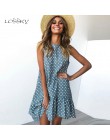 Lossky kobiety letnia sukienka Polka Dot szyfonowa bez rękawów plaża Mini Casual żółta Sundress 2020 Plus rozmiar sukienka dla k