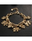 Jeśli mnie Vintage artystyczne złote kolorowy słoń serce Charms bransoletki dla kobiet moda łańcuch prezent biżuteria Pulseira F