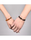 Jiayiqi mężczyźni bransoletka Vintage czarny/brązowa prawdziwa skóra Hook bransoletka męska bransoletka bransoletki biżuteria mę