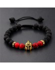 DOUVEI Drop Shipping Roman rycerz Spartan wojownik Gladiator kask bransoletka mężczyźni kamień bransoletka z koralików Mala joga