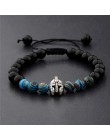 DOUVEI Drop Shipping Roman rycerz Spartan wojownik Gladiator kask bransoletka mężczyźni kamień bransoletka z koralików Mala joga