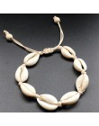 Złoty kolor Cowrie Shell bransoletki dla kobiet Pearl koraliki urok mankiet otwarcie bransoletka czeski plaża biżuteria Pulseras