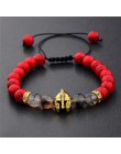 DOUVEI Drop Shipping Roman rycerz Spartan wojownik Gladiator kask bransoletka mężczyźni kamień bransoletka z koralików Mala joga