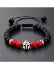 DOUVEI Drop Shipping Roman rycerz Spartan wojownik Gladiator kask bransoletka mężczyźni kamień bransoletka z koralików Mala joga