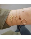 Modyle 4 sztuk/zestaw czeski prosty złoty kolor metalowa bransoletka zestaw dla kobiet Punk Vintage bransoletki bransoletki biżu