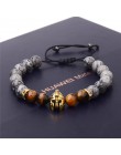 DOUVEI Drop Shipping Roman rycerz Spartan wojownik Gladiator kask bransoletka mężczyźni kamień bransoletka z koralików Mala joga