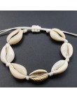 Złoty kolor Cowrie Shell bransoletki dla kobiet Pearl koraliki urok mankiet otwarcie bransoletka czeski plaża biżuteria Pulseras