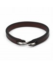 Jiayiqi mężczyźni bransoletka Vintage czarny/brązowa prawdziwa skóra Hook bransoletka męska bransoletka bransoletki biżuteria mę