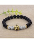 DOUVEI Drop Shipping Roman rycerz Spartan wojownik Gladiator kask bransoletka mężczyźni kamień bransoletka z koralików Mala joga