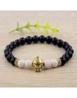 DOUVEI Drop Shipping Roman rycerz Spartan wojownik Gladiator kask bransoletka mężczyźni kamień bransoletka z koralików Mala joga