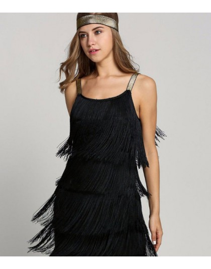 Sukienka z frędzlami kobiety Sexy Summer Flapper Beach Dress Strap głęboki dekolt czarny srebrno-biały krótki Fringe sukienek A-