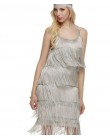 Sukienka z frędzlami kobiety Sexy Summer Flapper Beach Dress Strap głęboki dekolt czarny srebrno-biały krótki Fringe sukienek A-
