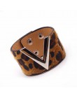 D & D Fashion Leopard Charm skórzane bransoletki dla kobiet proste wszystkie mecze OL V słowo szeroka bransoletka mankietowa Fem
