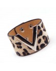 D & D Fashion Leopard Charm skórzane bransoletki dla kobiet proste wszystkie mecze OL V słowo szeroka bransoletka mankietowa Fem
