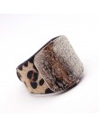 D & D Fashion Leopard Charm skórzane bransoletki dla kobiet proste wszystkie mecze OL V słowo szeroka bransoletka mankietowa Fem