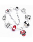 Boosbiy Mickey Minnie Charms bransoletka z koraliki ze szkła murano z Mickey wisiorek markowe bransoletki bransoletki dzień matk