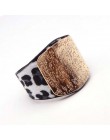 D & D Fashion Leopard Charm skórzane bransoletki dla kobiet proste wszystkie mecze OL V słowo szeroka bransoletka mankietowa Fem