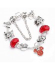 Boosbiy Mickey Minnie Charms bransoletka z koraliki ze szkła murano z Mickey wisiorek markowe bransoletki bransoletki dzień matk