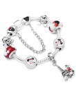 Boosbiy Mickey Minnie Charms bransoletka z koraliki ze szkła murano z Mickey wisiorek markowe bransoletki bransoletki dzień matk