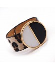 D & D Fashion Leopard Charm skórzane bransoletki dla kobiet proste wszystkie mecze OL V słowo szeroka bransoletka mankietowa Fem