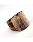 D & D Fashion Leopard Charm skórzane bransoletki dla kobiet proste wszystkie mecze OL V słowo szeroka bransoletka mankietowa Fem