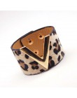 D & D Fashion Leopard Charm skórzane bransoletki dla kobiet proste wszystkie mecze OL V słowo szeroka bransoletka mankietowa Fem