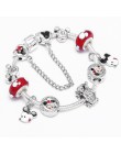Boosbiy Mickey Minnie Charms bransoletka z koraliki ze szkła murano z Mickey wisiorek markowe bransoletki bransoletki dzień matk